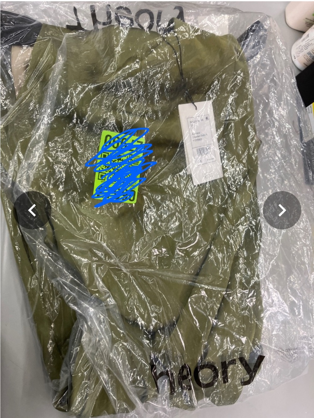 NWT Theory Drape Midi Dress in Avocado - Picture 5 of 9
